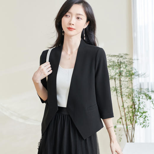 剩S/M/XL/XXL/L 米思阳2026春季新款简约气质白色西装外套宽松醋酸透气上衣女0893 商品图6