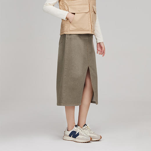 素道有机彩棉女士牛仔裙 2024年新款半身裙 牛仔长裙 商品图3