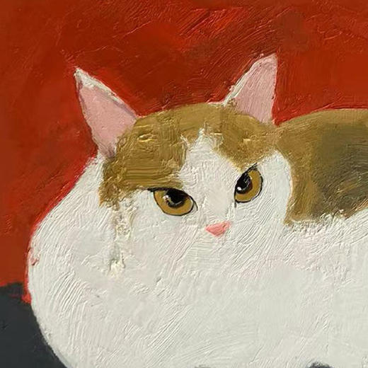 A05 孙洪敏《猫孩子》40*50CM 布面油画 手绘原作  已装框（白色木制）艺术家本人特供 仅有1张现货顺丰包邮 商品图1
