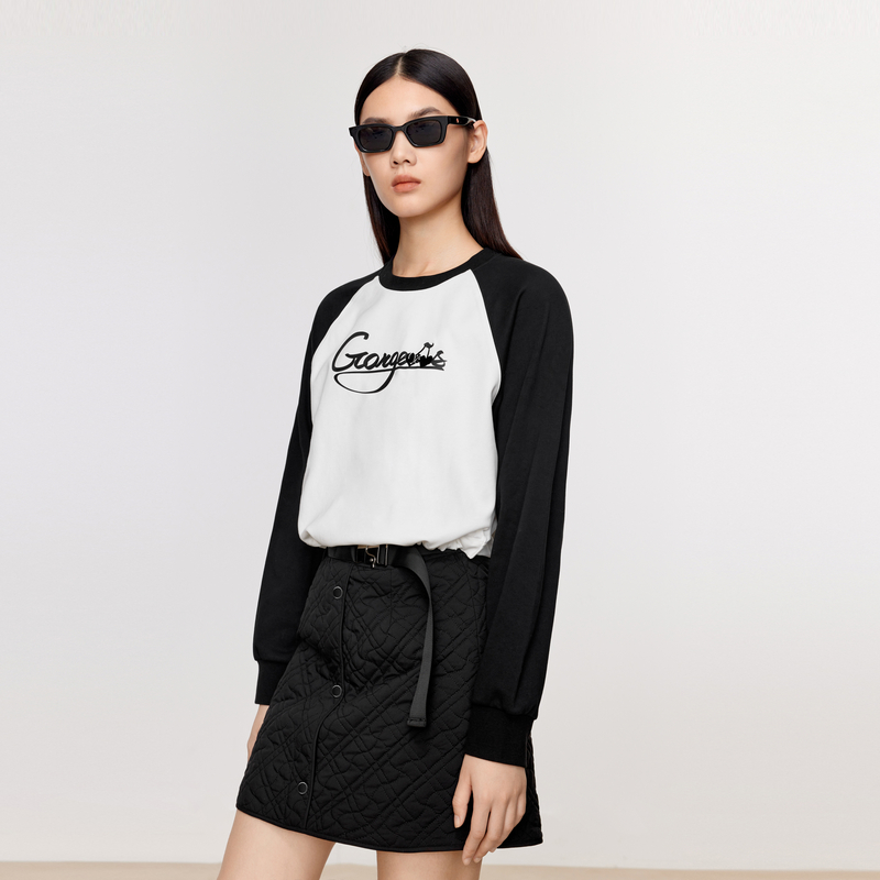 【积分换购不退货】【特惠不退货】伊芙丽冬基础百搭卫衣T恤1EA101161