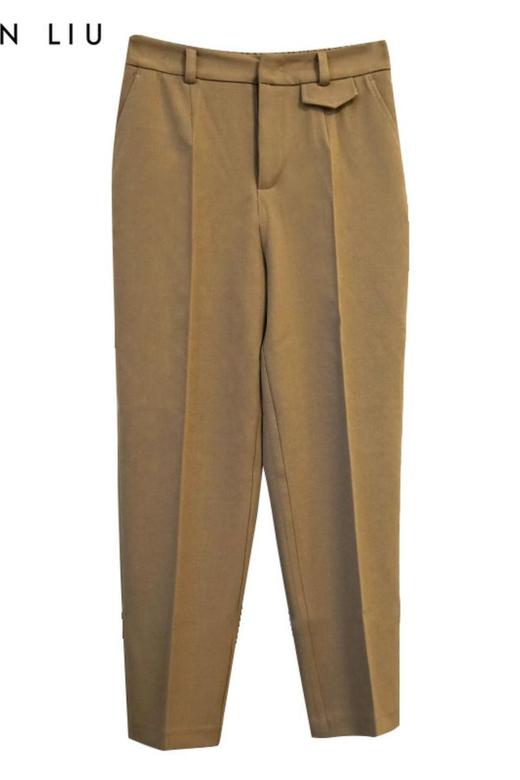 VIVIAN LIU薇薇安刘TR2415011春女装新款腰部兜盖点缀锥形小脚裤 商品图5