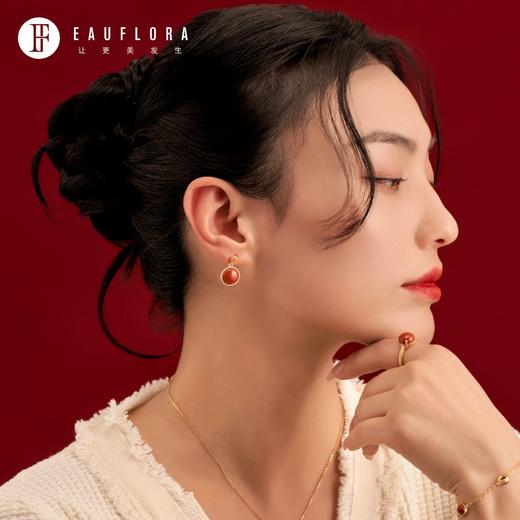 『鸿运』古法S925南红耳环 商品图1