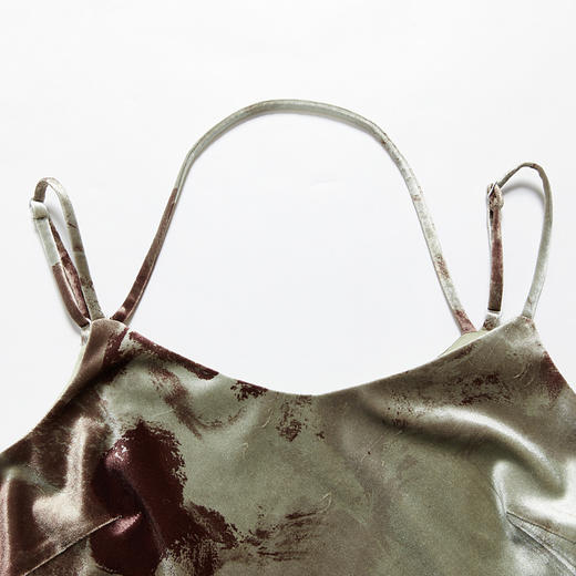 西遇法式气质复古晕染印花连衣裙套装女新款镂空毛衣开衫10340086 商品图5