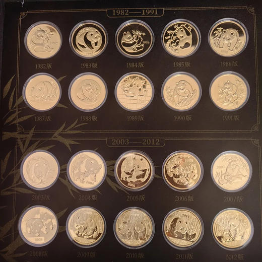 1982-2022年熊猫金币纪念章40枚珍藏套装 带礼盒证书 商品图3