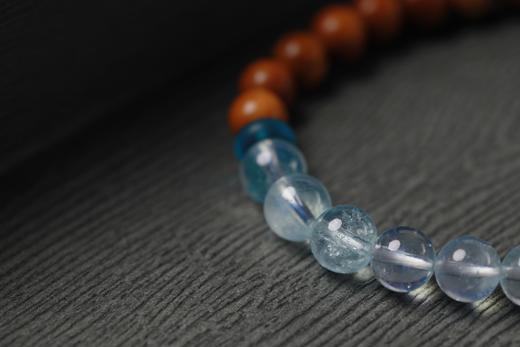 JSNM0134°老料金丝楠木|海宝蓝手串 商品图5