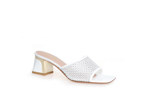 豪麟名鞋奥莱进口迪嘉女鞋网面凉拖ES1235L白色  原价2960元 商品图0