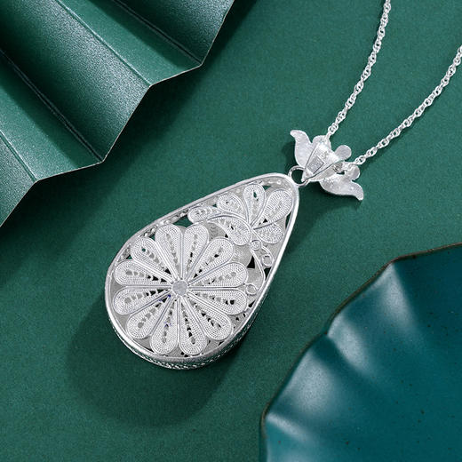 子佩集S990银孔雀吊坠【WBKQDZ001】花丝(不含链)珐琅彩2402 商品图1