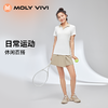 MOLYVIVI 运动休闲短袖健身跑步训练修身V领polo透气女T恤 商品缩略图4