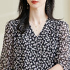 剩S/L 米思阳2025春季新款时尚减龄碎花衬衫宽松舒适微透泡泡袖上衣0373 商品缩略图4
