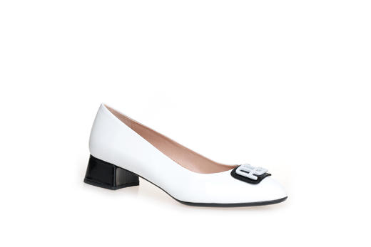 豪麟名鞋奥莱进口迪嘉女鞋皮鞋牛移膜革ES5227P白色  原价2960元 商品图0