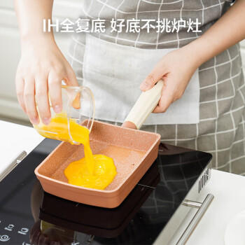 乐扣乐扣（LOCK&LOCK）玉子烧煎锅不粘锅方形煎蛋牛排炒菜一人食平底锅电磁炉煤气灶18cm 商品图5