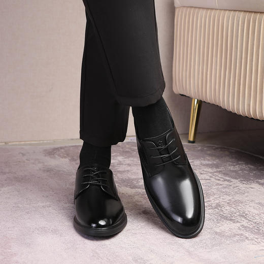 24年【精选牛皮】男鞋尖头系带男士皮鞋正装英伦风商务皮鞋德比鞋 商品图2