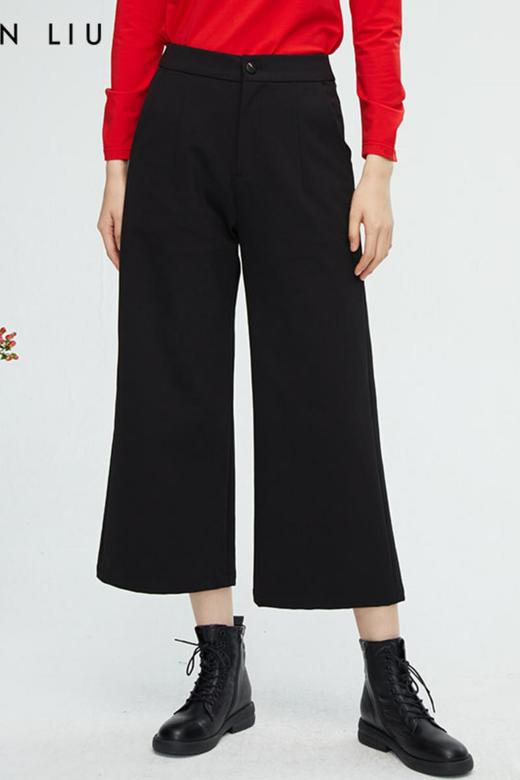 VIVIAN LIU薇薇安刘D2355001秋女装新款斜插兜阔腿休闲九分裤 商品图5