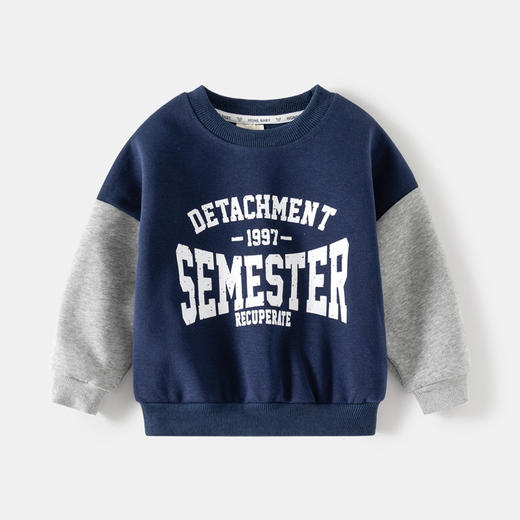 韩版童装【春秋装 男童假两件卫衣】宝宝宽松上衣 儿童拼袖潮衫 商品图1