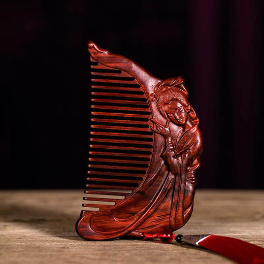 紫檀梳°仙女抚琴 商品图0