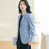 剩S 油画蓝西服外套 米思阳 一粒扣西服 2026春季新款高级感通勤百搭气质西装外套1120 商品缩略图6