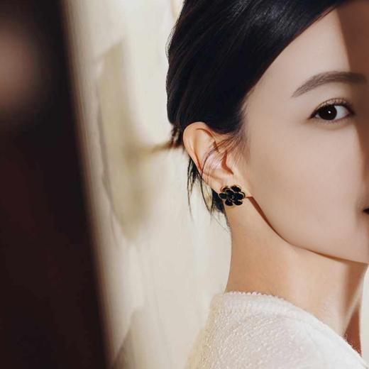 【复古小香风山茶花珐琅耳钉】【珐琅工艺+铜厚镀真黄金+S925银针】【送精致首饰收纳盒】浪漫优雅高级感耳钉H241270758 商品图2