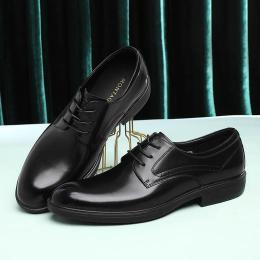 24年【精选牛皮】男鞋尖头系带男士皮鞋正装英伦风商务皮鞋德比鞋 商品图5