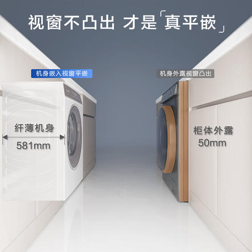 以旧换新-卡萨帝揽光W5滚筒洗衣机全自动 10公斤洗烘一体机 精华洗快净省 超薄纯平嵌入 空气洗护理 HD10W5ELU1 商品图3