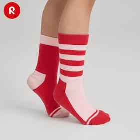 reima男女儿童袜子2024春季新款条纹棉质休闲运动舒适透气中筒袜