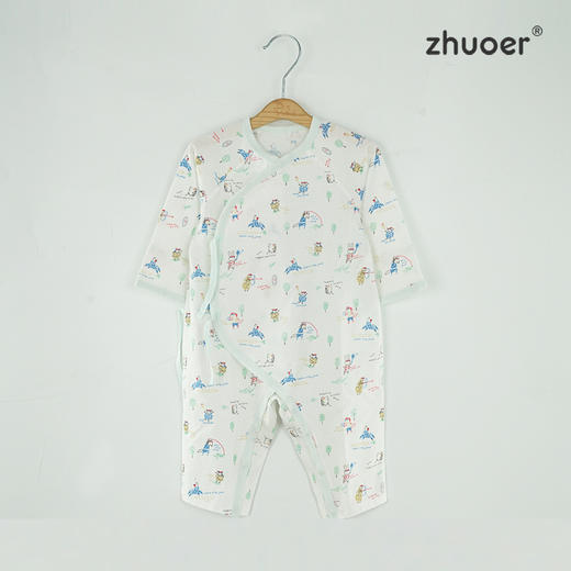 【5A抑菌连体衣】卓儿新生儿哈衣亲肤全棉长袖薄款双层护肚柔软舒适 商品图1