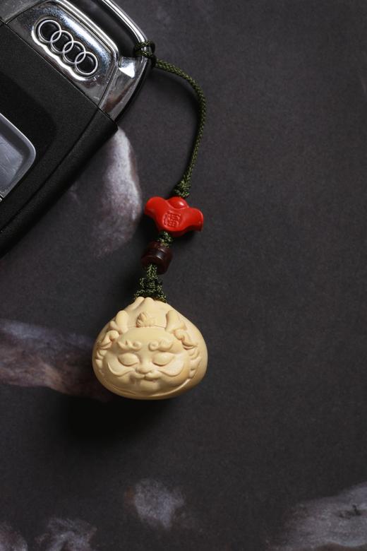 GJXJ0348°大龙包黄杨木手机挂件钥匙挂 商品图4
