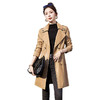 WA-5815A秋季新款女装韩版修身PU皮外套中长款双排扣女式皮衣 商品缩略图4