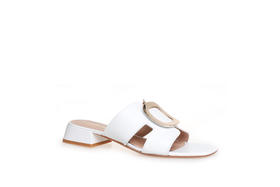 豪麟名鞋进口迪嘉女装羊皮革时尚凉拖ES1067L白色