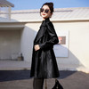 WA-5815A秋季新款女装韩版修身PU皮外套中长款双排扣女式皮衣 商品缩略图2