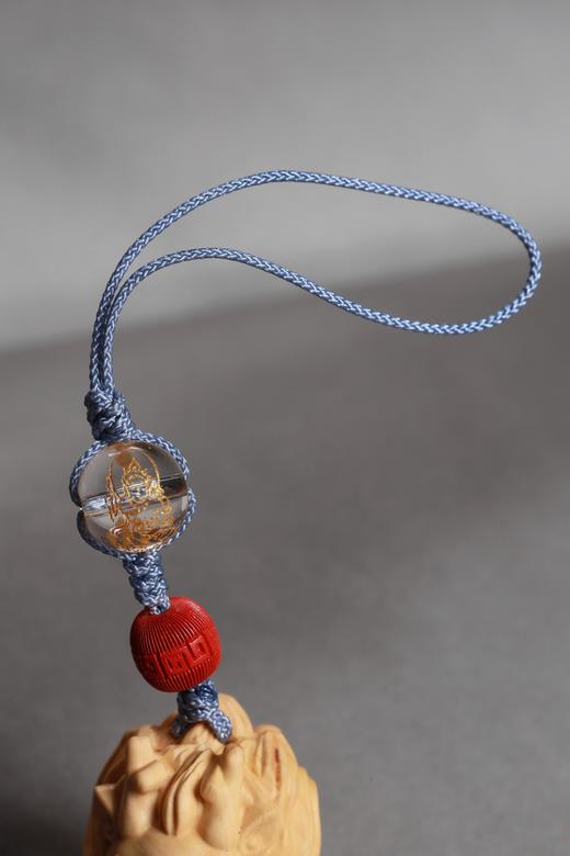 GJXJ0341°钱龙驾到黄杨木手机挂件钥匙挂 商品图4