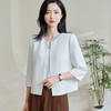 年度百搭王！哑光醋酸麻纱短外套 凉感透气舒适 极简版型藏肉显瘦 随手一穿都有贵气感 米思阳2026春季新款知性百搭纯色短外套宽松圆领开衫醋酸上衣0856 商品缩略图2