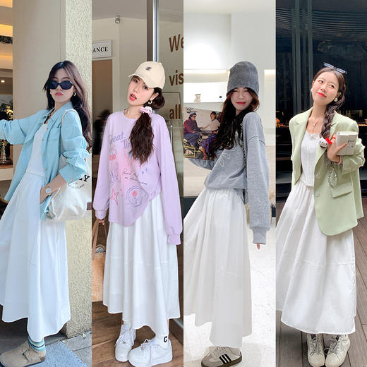 <曾小咸推荐> 【基础团宠】白色半身长裙 商品图2