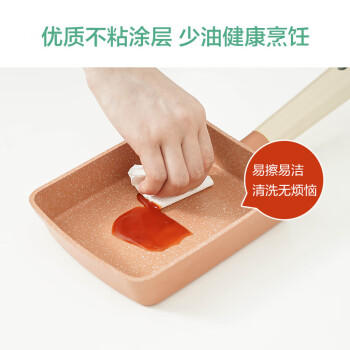 乐扣乐扣（LOCK&LOCK）玉子烧煎锅不粘锅方形煎蛋牛排炒菜一人食平底锅电磁炉煤气灶18cm 商品图4