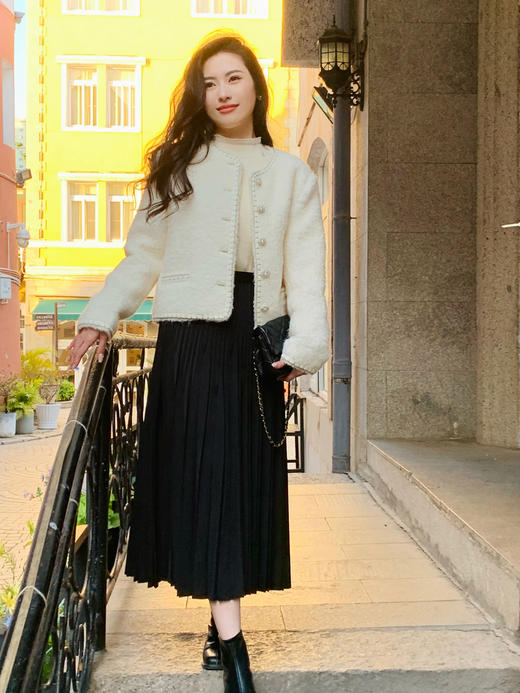 【百图lulu定制】【香风毛呢外套】小个子气质名媛小香风毛绒软糯短外套上衣 商品图7