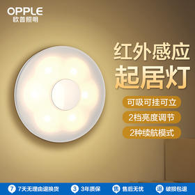 OPPLE欧普照明可乐小夜灯干电池柔光感应节能护眼卧室起夜床头灯睡眠插座式