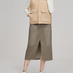 素道有机彩棉女士牛仔裙 2024年新款半身裙 牛仔长裙