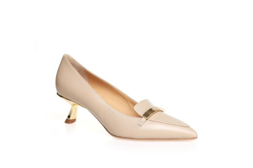 豪麟名鞋奥莱进口迪嘉女鞋皮鞋羊皮革F24669P杏色  原价4260元 商品图0