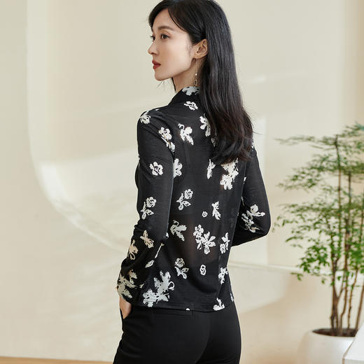 剩S 米思阳【印花衬衫】2026春季新款时尚通勤气质修身显瘦衬衣女 商品图7