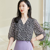 剩S/L 米思阳2025春季新款时尚减龄碎花衬衫宽松舒适微透泡泡袖上衣0373 商品缩略图1