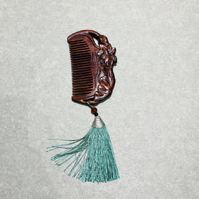 短款紫檀梳°荷花