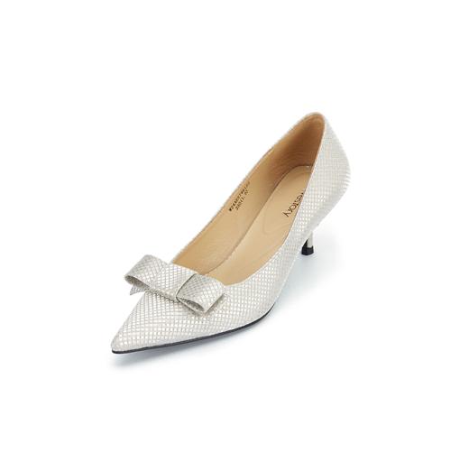 westory2024春季新款中低跟尖头蝴蝶结通勤小皮鞋W24AE57461 商品图2