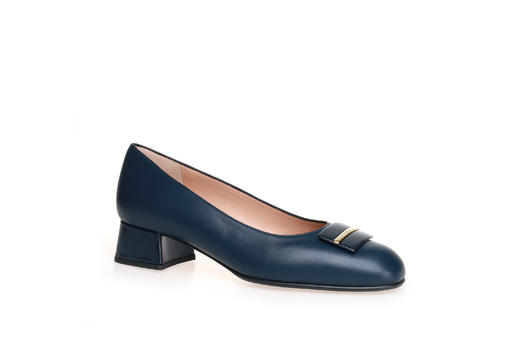 豪麟名鞋奥莱进口迪嘉女鞋皮鞋羊皮革ES1230P蓝色  原价2960元 商品图0