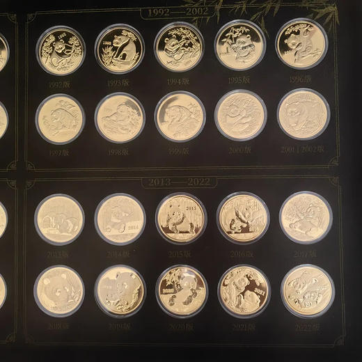 1982-2022年熊猫金币纪念章40枚珍藏套装 带礼盒证书 商品图2