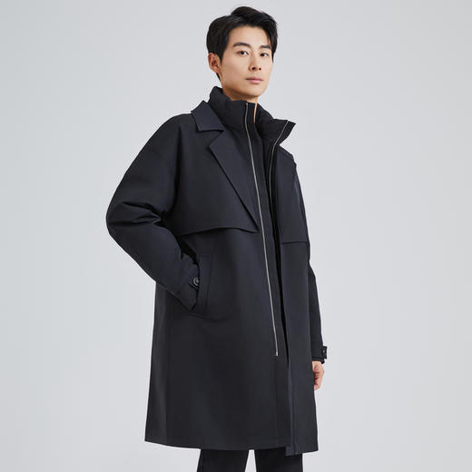 圣得西中长款风衣式立领羽绒服冬款中青年加厚防寒保暖外套2362942840 商品图2