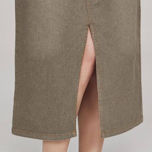 素道有机彩棉女士牛仔裙 2024年新款半身裙 牛仔长裙 商品图4