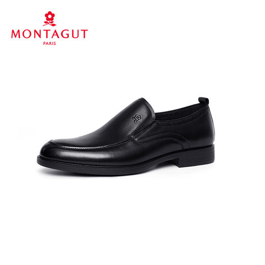 梦特娇舒适一脚蹬套脚中老年皮鞋男士头层牛皮鞋商务皮鞋 商品图2