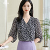 剩S/L 米思阳2025春季新款时尚减龄碎花衬衫宽松舒适微透泡泡袖上衣0373 商品缩略图0