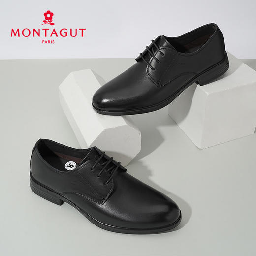 梦特娇英伦正装男鞋商务德比鞋质感英伦婚庆男士皮鞋 商品图1