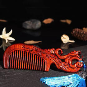 紫檀手柄梳°云海幽兰