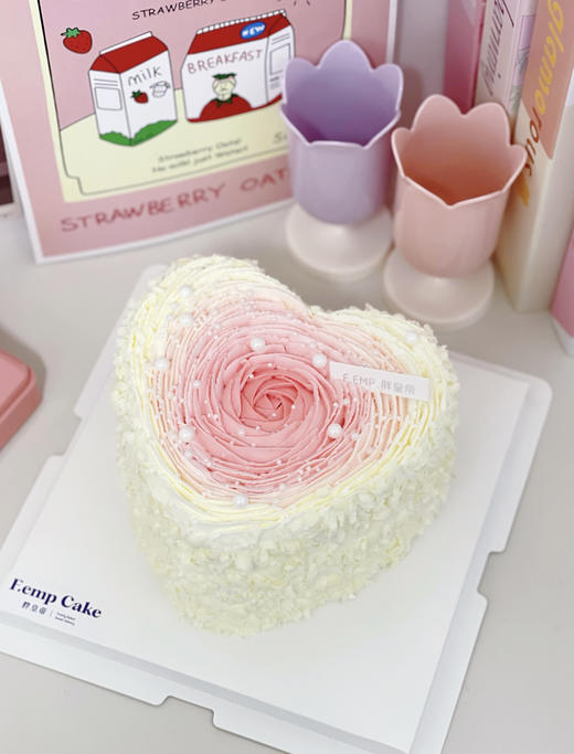 爱心渐变玫瑰花蛋糕 商品图0